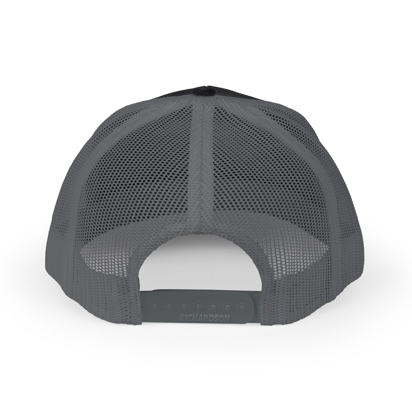 Gray mesh cap with black brim on a white background