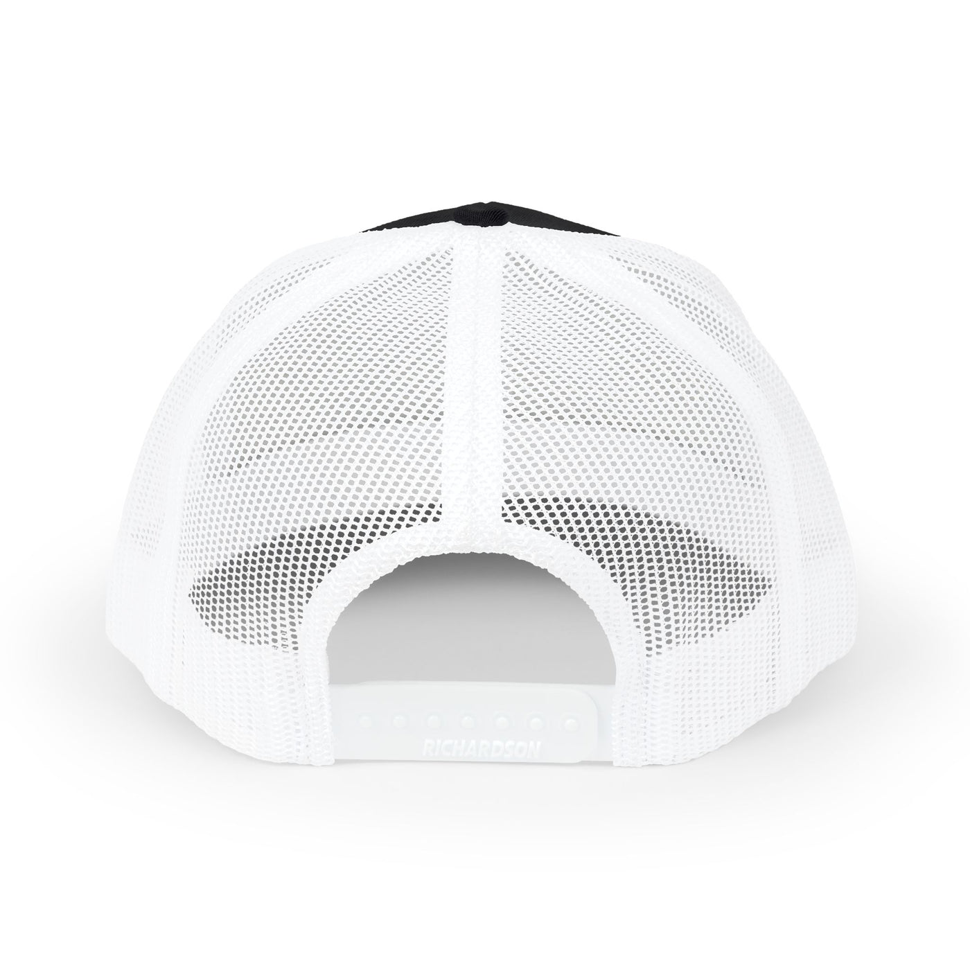 White mesh cap back on a white background