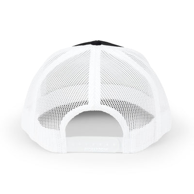 White mesh cap back on a white background