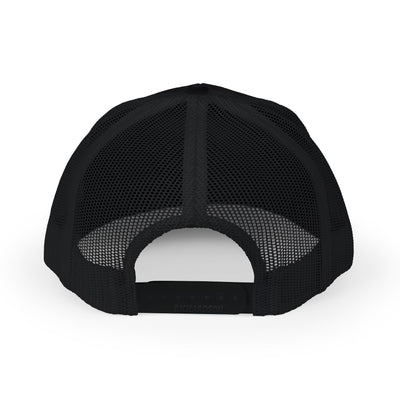 Black mesh cap on a white background