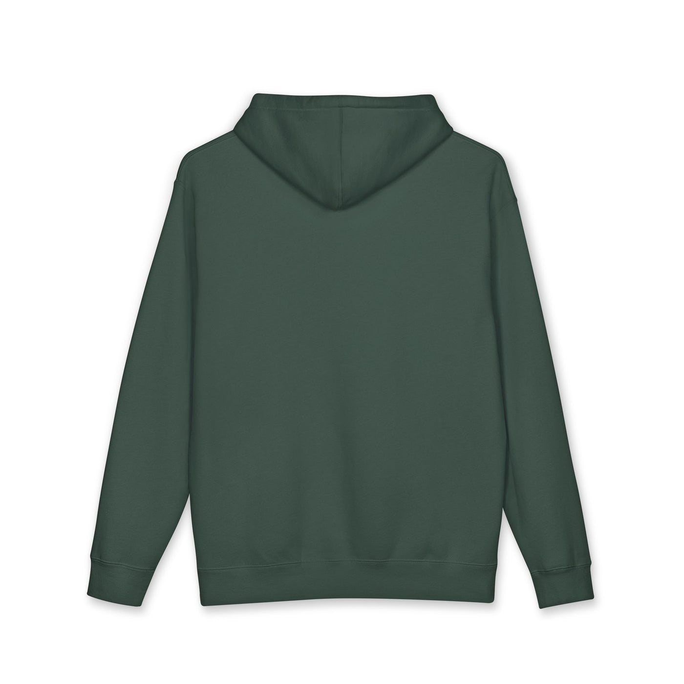Green hoodie shown from the back 