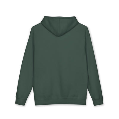 Green hoodie shown from the back 