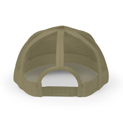 Green mesh cap on a white background