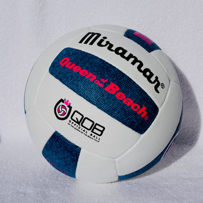 Queen of the Beach® | MIRAMAR® QOTB-S "Snow Denim" PRO-VL Official Tournament Volleyball – Hand-Stitched Pro Synthetic Leather | 5-Star Rated Ball of Champions