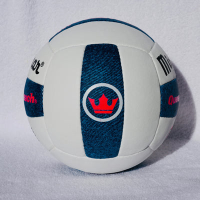 Queen of the Beach® | MIRAMAR® QOTB-S "Snow Denim" PRO-VL Official Tournament Volleyball – Hand-Stitched Pro Synthetic Leather | 5-Star Rated Ball of Champions