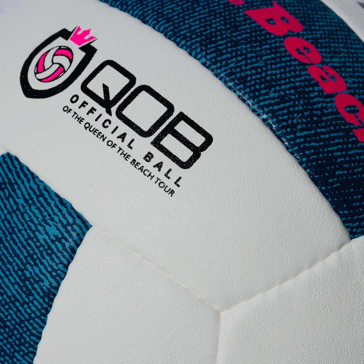 Queen of the Beach® | MIRAMAR® QOTB-S "Snow Denim" PRO-VL Official Tournament Volleyball – Hand-Stitched Pro Synthetic Leather | 5-Star Rated Ball of Champions