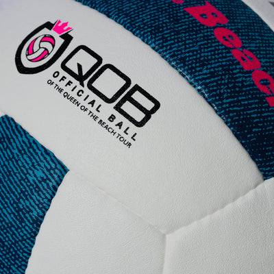 Queen of the Beach® | MIRAMAR® QOTB-S "Snow Denim" PRO-VL Official Tournament Volleyball – Hand-Stitched Pro Synthetic Leather | 5-Star Rated Ball of Champions