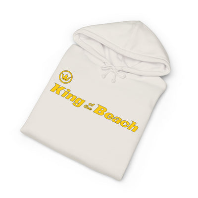 Folded Bone hoodie with 'King of the Beach' text and logo on a white background