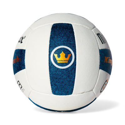 King of the Beach® | MIRAMAR® KOTB-S "Snow Denim" PRO-VL Official Tournament Volleyball – Hand-Stitched Pro Synthetic Leather | 5-Star Rated Ball of Champions
