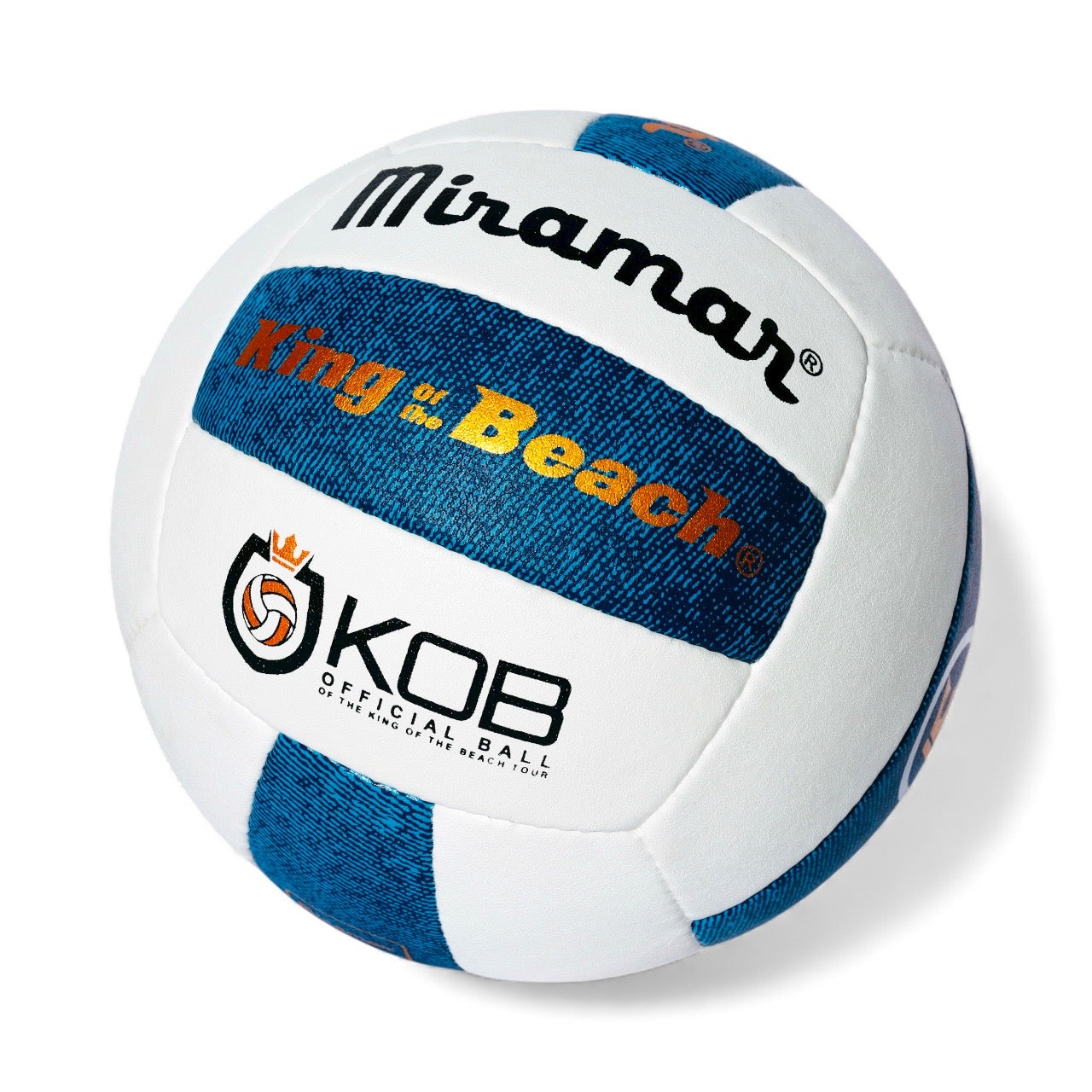 King of the Beach® | MIRAMAR® KOTB-S "Snow Denim" PRO-VL Official Tournament Volleyball – Hand-Stitched Pro Synthetic Leather | 5-Star Rated Ball of Champions