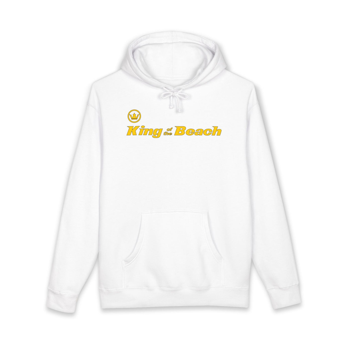 White hoodie with 'King of the Beach'