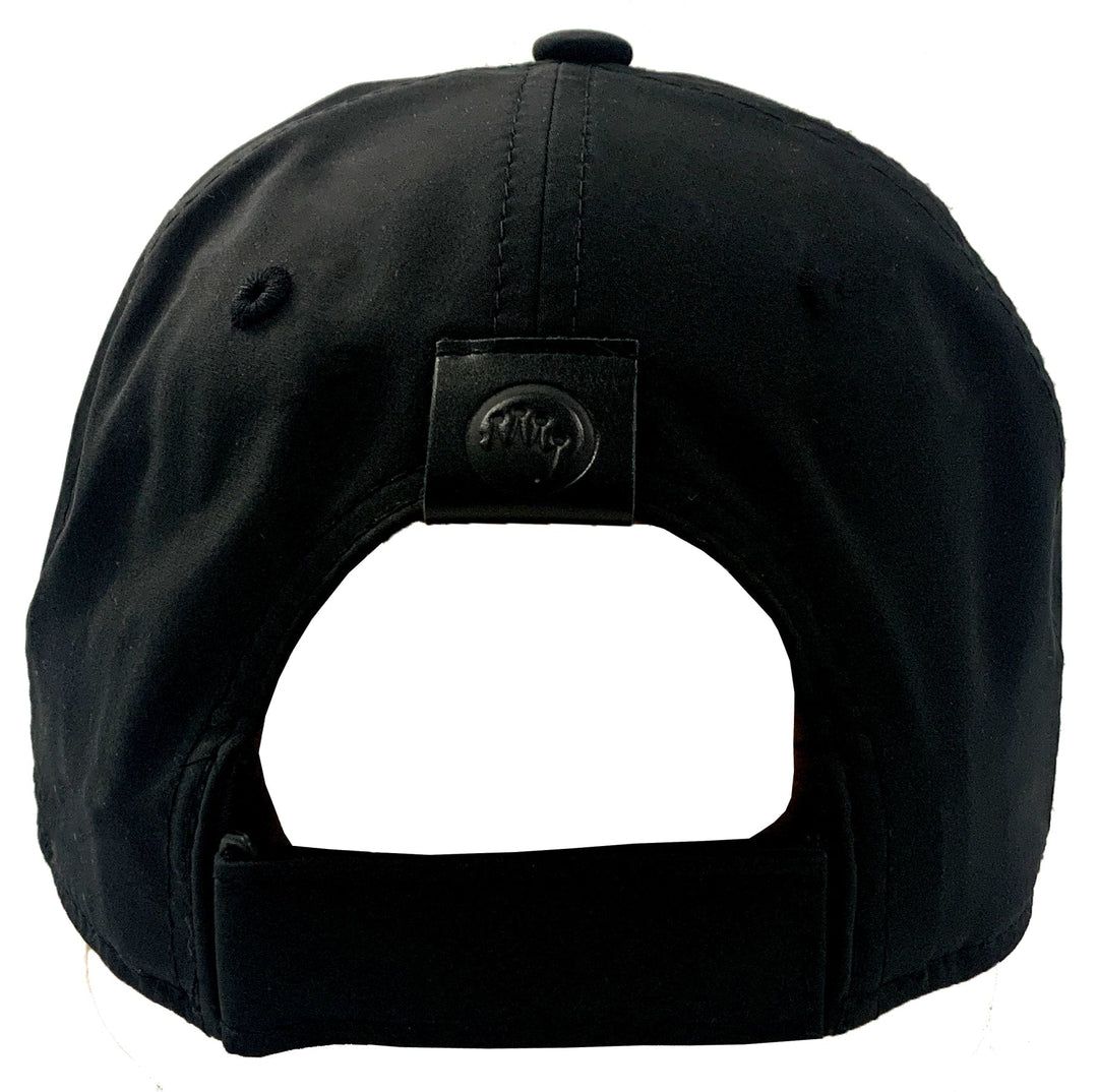 BEACH Miramar Black Leather Patch Hat - Mens Velcro Closure
