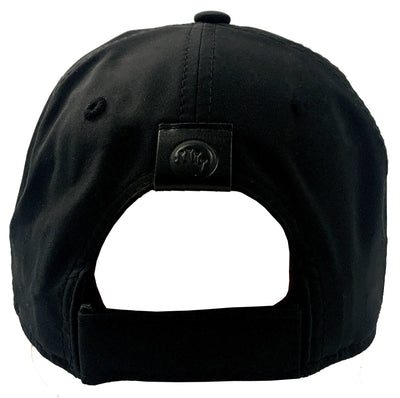 BEACH Miramar Black Leather Patch Hat - Mens Velcro Closure Baseball Cap